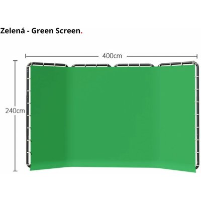 Fotověci Foto Pozadí Konstrukce Paravan Stěna 2,4x4m Výběr Variant Přenosná Šatna Varianta: Zelená – Sleviste.cz