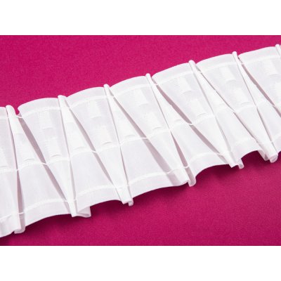 Řasící stuha RS-004 cik-cak bílá - šířka 10 cm - řasení 1:2,5 – Zboží Dáma