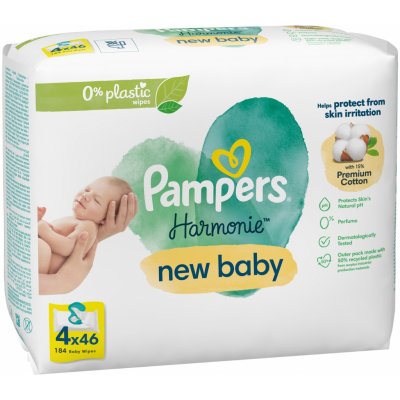 Pampers Vlhčené ubrousky Harmonie New Baby 4 x 46 ks – Zboží Mobilmania