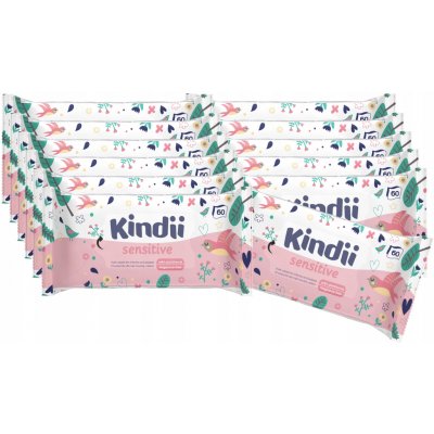 Kindii SENSITIVE Vlhčené ubrousky 12 x 60 ks – Hledejceny.cz