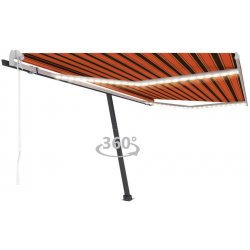 Greatstore Automatická markýza LED a senzor větru 450x300 cm oranžovohnědá