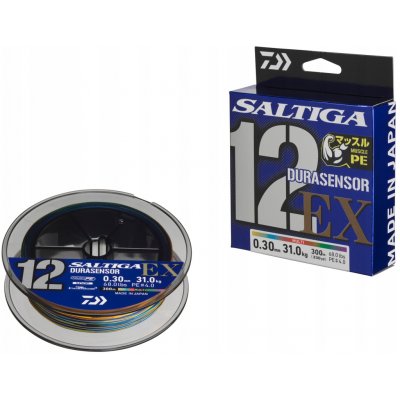 Daiwa Pletená Šnůra Saltiga Durasensor 12 Braid EX+Si3 Multi-Color 300m 300m, 45kg 0,35mm – Zboží Mobilmania