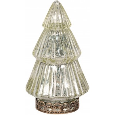 Zlatý skleněný dekorační svítící stromek LED Tree Ø 8*14 cm Clayre & Eef – Hledejceny.cz