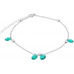 SILVEGO Ocelový řetízek na nohu Tricia zelený KMM1756 – Sleviste.cz