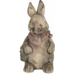 Šedohnědá dekorativní figurka králík s košíčkem 22*19*41 cm – Hledejceny.cz