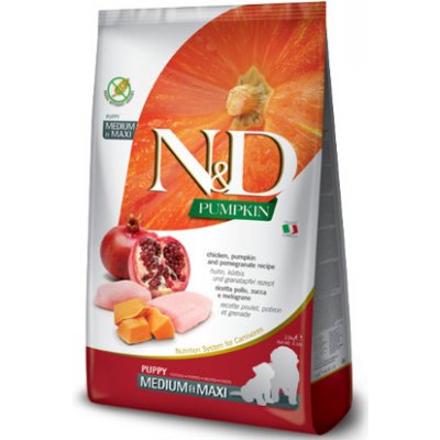 N&D Pumpkin Dog Puppy Medium & Maxi Grain Free Chicken & Pomegranate 2 x 12 kg – Zboží Mobilmania