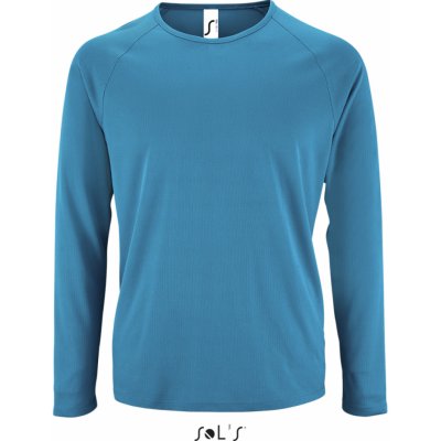 Sporty pánské funkční tričko s dlouhými rukávy vodní modrá – Zboží Mobilmania
