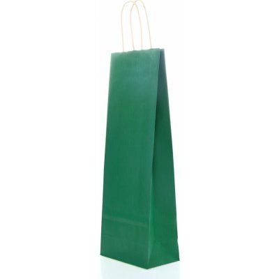 taška dárková BAGT 14x8x39 cm/DG/P TM ZELENÁ na láhev,kroucené ucho – Zboží Živě