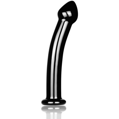 LoveToy 7.5" Glass Romance černé skleněné dildo 16,5 x 3,4 cm – Zboží Mobilmania