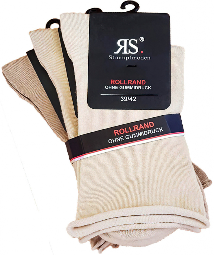 RS ponožky zdravotní 34159 klasické bez gumiček smetanové