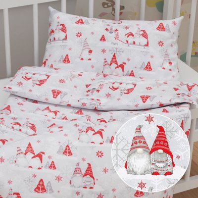 Biante dětské povlečení Sandra SA 133 Červení skřítci na světle šedém 90 x 120 cm 40 x 60 cm – Sleviste.cz