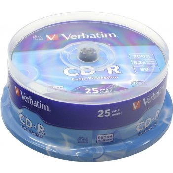 Verbatim CD-R 700MB 52x, AZO, spindle, 25ks (43432)