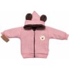 Kojenecký kabátek, bunda a vesta Baby Nellys Oteplená pletená bundička Teddy Bear dvouvrstvá růžová