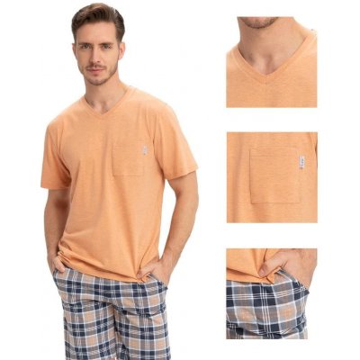 Luna 790 pánské pyžamo krátké oranžové – Zbozi.Blesk.cz