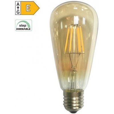 Diolamp LED Filament žárovka Amber ST64 8W/230V/E27/2700K/920Lm/360°/Step Dim – Hledejceny.cz