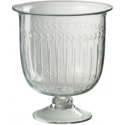 Transparentní skleněná váza na noze Roman glass - Ø 22*25 cm - J-Line by Jolipa – Hledejceny.cz