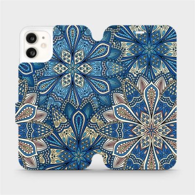 Pouzdro Mobiwear parádní flip Apple iPhone 11 - V108P Modré mandala květy