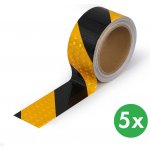 B2B Partner reflexní výstražná páska 50 mm x 10 m 5 ks černo žlutá – Hledejceny.cz