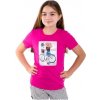 Dětské tričko Betty mode dívčí tričko tmavě růžové - dívka s kolem