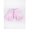Dětské rukavice Dívčí pětiprsté rukavice Yoclub RED-0012G-AA5A-010 Pink