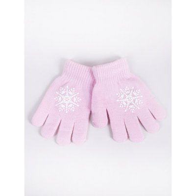 Dívčí pětiprsté rukavice Yoclub RED-0012G-AA5A-010 Pink