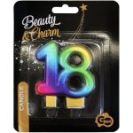 GoDan Narozeninová svíčka 18 Rainbow DUHOVÁ 7 5 cm – Zboží Dáma