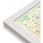 Excart Maps ČR - nástěnná obecně zeměpisná mapa 198x126 cm Varianta: mapa v dřevěném rámu, Provedení: Pegi bílý – Zboží Mobilmania