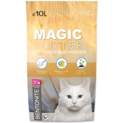 Magic Cat Magic Litter Bentonite Ultra White Baby Powder 10 l – Zboží Dáma