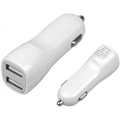 PS Duální USB 2.1A nabíječka do auta bílá. – Zboží Mobilmania
