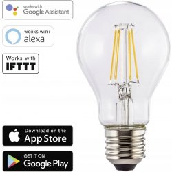 Hama Chytrá žárovka SMART WiFi LED Filament, E27, 7 W, teplá bílá