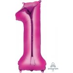 Amscan Balónek narozeninové číslo 1 růžový 86 cm – Zbozi.Blesk.cz