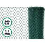 Čtyřhranné pletivo plotové poplastované s ND - výška 160 cm, drát 2,5 m, oko 50x50 mm, zelené – Zboží Mobilmania