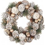 Anděl Přerov Věnec z šišek a jehličí se zlatými dekoracemi 34 cm – Zboží Mobilmania