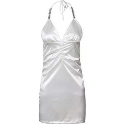 Šaty lesklé lesklé stříbrné 11227 Poetic – Zboží Dáma