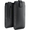 Pouzdro a kryt na mobilní telefon Samsung Pouzdro Forcell POCKET Carbon Case Size 18 iPhone 13 / 13 Samsung Galaxy S7 Edge