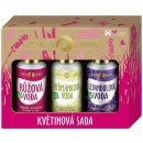 Purity Vision Květinová růžová voda s regeneračním účinkem 100 ml + jemná čisticí voda s heřmánkem 100 ml + zklidňující levandulová voda 100 ml dárková sada