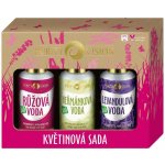 Purity Vision Květinová růžová voda s regeneračním účinkem 100 ml + jemná čisticí voda s heřmánkem 100 ml + zklidňující levandulová voda 100 ml dárková sada – Zbozi.Blesk.cz