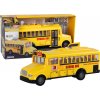 Sběratelský model LEAN Toys Školní autobus Třecí pohon Otevírání dveří Světla zní žlutě 1:16