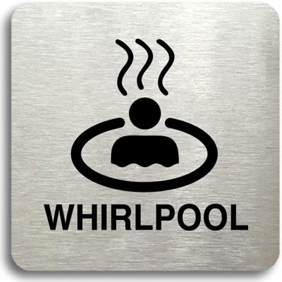 Accept Piktogram "whirlpool II" (80 × 80 mm) (stříbrná tabulka - černý tisk bez rámečku) – Zboží Mobilmania