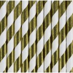 PartyDeco Papírové brčka zlaté 10 ks – Zbozi.Blesk.cz