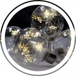 Solight Sada LED vánočních koulí s hvězdami velikost 6 cm 6 ks 30 LED časovač 3xAA USB 1V229 – Hledejceny.cz