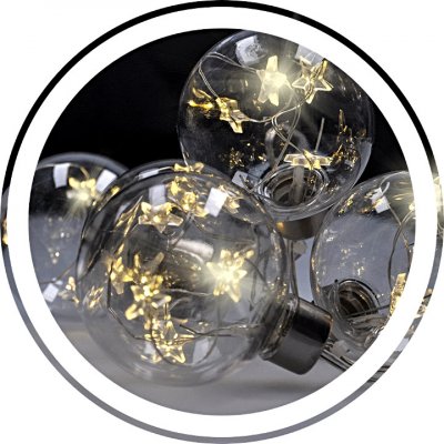 Solight Sada LED vánočních koulí s hvězdami velikost 6 cm 6 ks 30 LED časovač 3xAA USB 1V229 – Hledejceny.cz