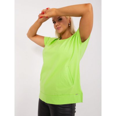 RELEVANCE Tričko s krátkým rukávem pro plnoštíhlé světle zelená – Zboží Mobilmania
