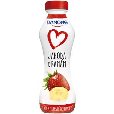 Danone Zakysaný jogurtový nápoj jahoda a banán 290 g – Zboží Mobilmania