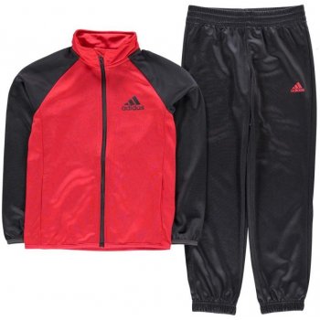 Adidas Ent Polyester Tracksuit Junior Boys DkGrey Red