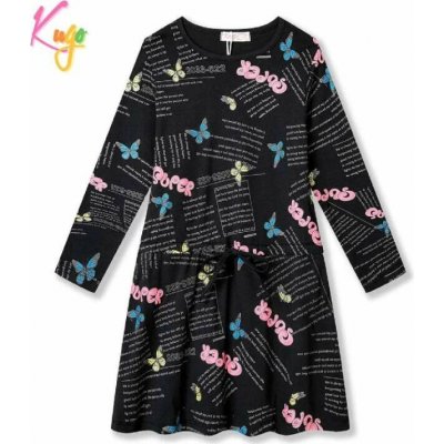 Kugo dívčí šaty dlouhý rukáv HC9320 černé – Zbozi.Blesk.cz