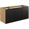 Koupelnový nábytek COMAD Závěsná skříňka pod umyvadlo - LUXOR 82-120-3D black, šířka 120 cm, matná černá/olejovaný dub