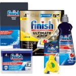 Finish Starter pack Ultimate Plus All in 1 kapsle do myčky 25 ks Citron + Sůl 1,5 kg + Leštidlo 400 ml + Osvěžovač Čistič myčky 250 ml – Zboží Dáma