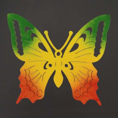 Amadea dřevěná dekorace barevná motýl 8cm