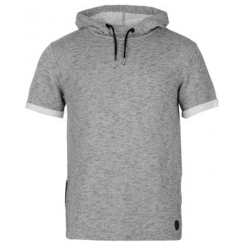 Firetrap Luxe Short Sleeve Over The Head Hoody Mens Grey Marl